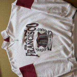 Vtg 1993 Golden Gate Bridge San Francisco 1/4 Zip Pullover XL Unisex Worn Thin